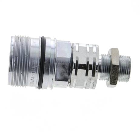 Acero DN 20 Acoplamiento hidráulico Enchufe 15 mm L Anillo de compresión Mampara ISO 14541/8434-1 D M42 x 2