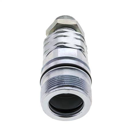 Acero DN 20 Acoplamiento hidráulico Enchufe 15 mm L Anillo de compresión Mampara ISO 14541/8434-1 D M42 x 2