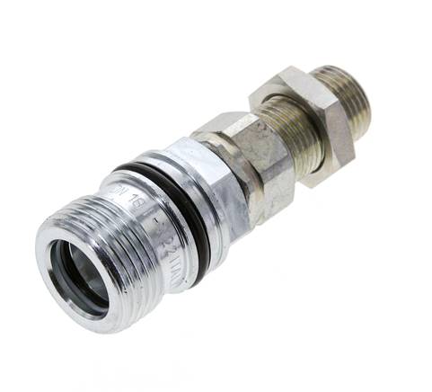 Acero DN 10 Acoplamiento hidráulico Enchufe 10 mm S Anillo de compresión Mampara ISO 14541/8434-1 D M28 x 2