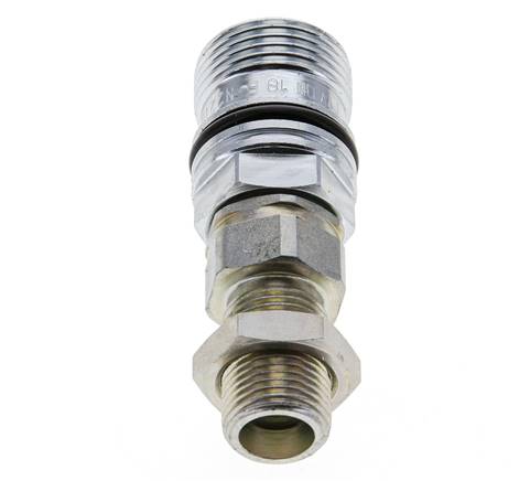 Acero DN 10 Acoplamiento hidráulico Enchufe 10 mm S Anillo de compresión Mampara ISO 14541/8434-1 D M28 x 2