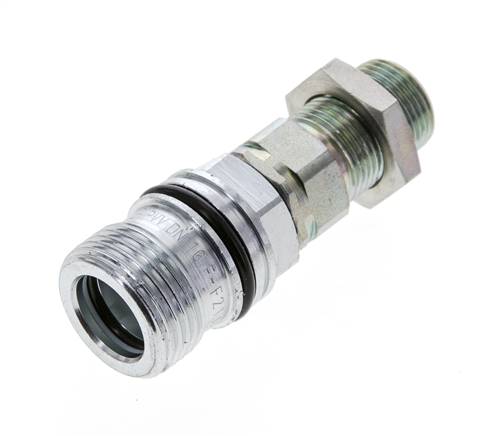 Acero DN 10 Acoplamiento hidráulico Enchufe 12 mm S Anillo de compresión Mampara ISO 14541/8434-1 D M28 x 2