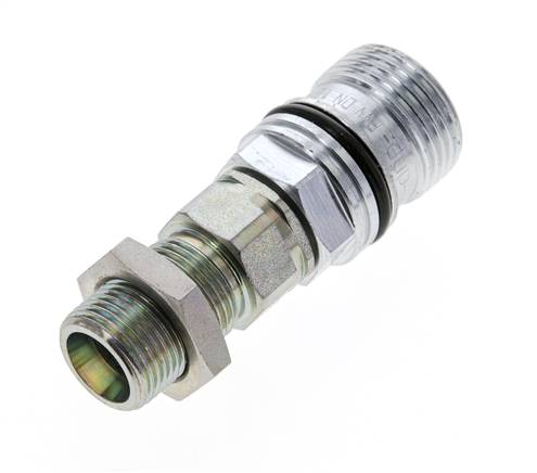 Acero DN 10 Acoplamiento hidráulico Enchufe 12 mm S Anillo de compresión Mampara ISO 14541/8434-1 D M28 x 2