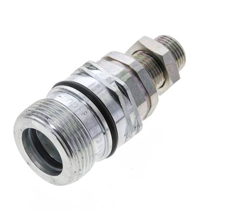 Acero DN 12.5 Acoplamiento hidráulico Enchufe 10 mm S Anillo de compresión Mampara ISO 14541/8434-1 D M36 x 2