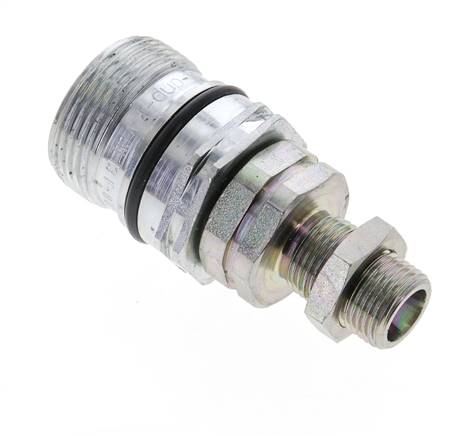 Acero DN 12.5 Acoplamiento hidráulico Enchufe 10 mm S Anillo de compresión Mampara ISO 14541/8434-1 D M36 x 2