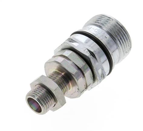 Acero DN 12.5 Acoplamiento hidráulico Enchufe 10 mm S Anillo de compresión Mampara ISO 14541/8434-1 D M36 x 2