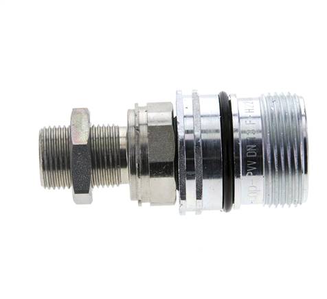 Acero DN 12.5 Acoplamiento hidráulico Enchufe 12 mm S Anillo de compresión Mampara ISO 14541/8434-1 D M36 x 2
