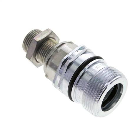 Acero DN 12.5 Acoplamiento hidráulico Enchufe 12 mm S Anillo de compresión Mampara ISO 14541/8434-1 D M36 x 2