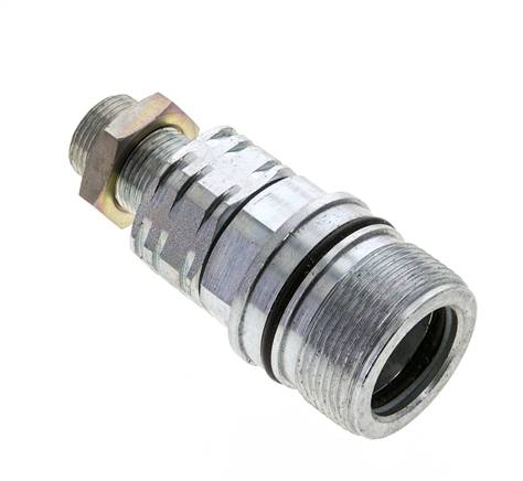 Acero DN 20 Acoplamiento hidráulico Enchufe 14 mm S Anillo de compresión Mampara ISO 14541/8434-1 D M42 x 2