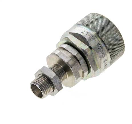 Acero DN 12.5 Acoplamiento hidráulico Tapón 10 mm L Anillo de compresión Mampara ISO 14541/8434-1 D M36 x 2