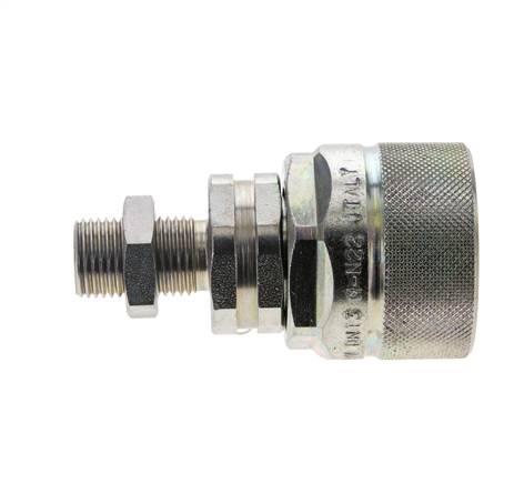Acero DN 12.5 Acoplamiento hidráulico Tapón 10 mm L Anillo de compresión Mampara ISO 14541/8434-1 D M36 x 2