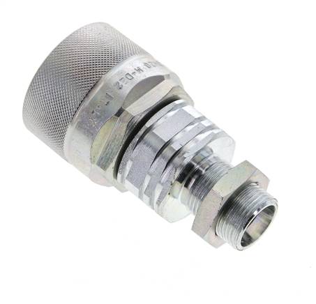 Acero DN 20 Acoplamiento hidráulico Tapón 15 mm L Anillo de compresión Mampara ISO 14541/8434-1 D M42 x 2