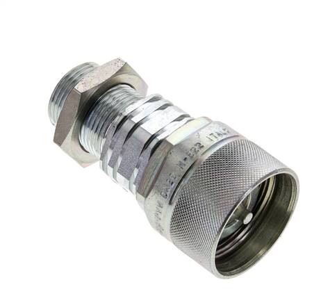 Acero DN 20 Acoplamiento hidráulico Tapón 22 mm L Anillo de compresión Mampara ISO 14541/8434-1 D M42 x 2