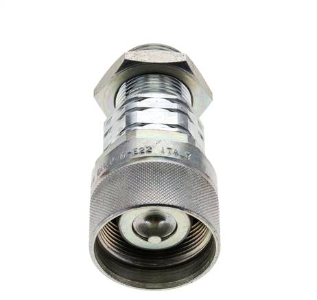 Acero DN 20 Acoplamiento hidráulico Tapón 22 mm L Anillo de compresión Mampara ISO 14541/8434-1 D M42 x 2