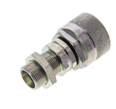 Acero DN 12.5 Acoplamiento hidráulico Tapón 16 mm S Anillo de compresión Mampara ISO 14541/8434-1 D M36 x 2