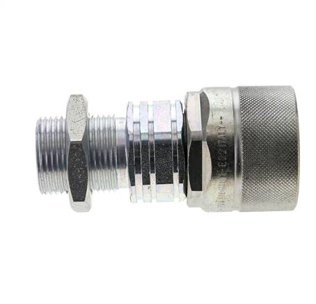 Acero DN 20 Acoplamiento hidráulico Tapón 20 mm S Anillo de compresión Mampara ISO 14541/8434-1 D M42 x 2