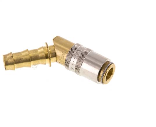 Latón DN 6 Enchufe de anclaje del molde 9,5 mm Protección de desbloqueo de la manguera 45 grados