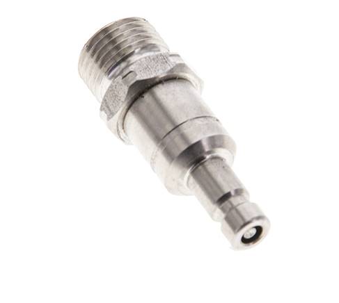 Acero inoxidable 316L DN 2,7 (Micro) Acoplamiento de aire Enchufe G 1/8 pulgadas Macho Doble Cierre