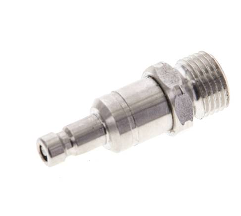 Acero inoxidable 316L DN 2,7 (Micro) Acoplamiento de aire Enchufe G 1/8 pulgadas Macho Doble Cierre