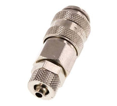 Latón niquelado DN 5 Racor de acoplamiento de aire Tuerca de unión de 4x6 mm Cierre doble