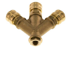 Acoplamiento de aire de latón DN 7.2 (Euro) Enchufe G 1/4 pulgada hembra para montaje en pared 3 vías