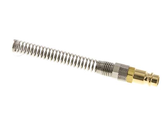 Tapón de acoplamiento de aire de latón DN 7,2 (Euro) Tuerca de unión de 8x10 mm Bend-Protect con válvula de retención