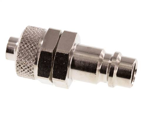 Tapón de acoplamiento de aire de latón niquelado DN 7.2 (Euro) Tuerca de unión de 8x10 mm [2 piezas]