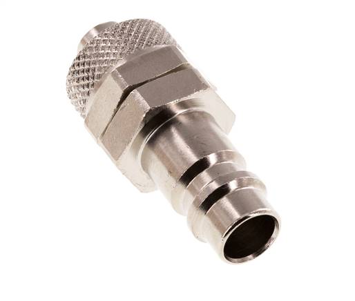 Tapón de acoplamiento de aire de latón niquelado DN 7.2 (Euro) Tuerca de unión de 8x10 mm [2 piezas]