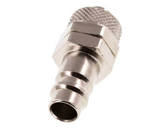 Tapón de acoplamiento de aire de latón niquelado DN 7.2 (Euro) Tuerca de unión de 8x10 mm [2 piezas]