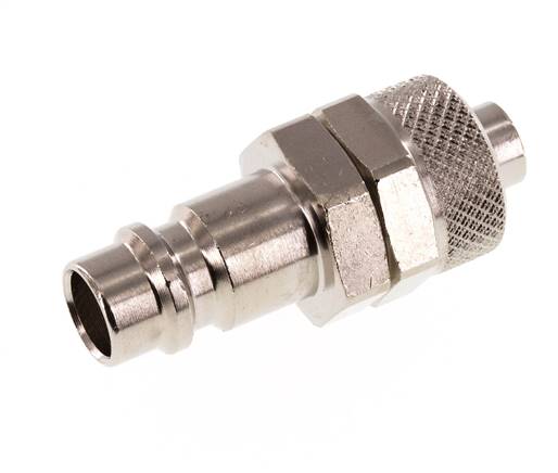 Tapón de acoplamiento de aire de latón niquelado DN 7.2 (Euro) Tuerca de unión de 8x10 mm [2 piezas]