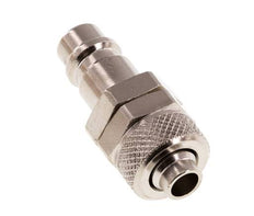 Tapón de acoplamiento de aire de latón niquelado DN 7.2 (Euro) Tuerca de unión de 8x10 mm [2 piezas]
