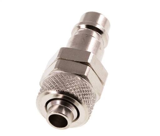 Tapón de acoplamiento de aire de latón niquelado DN 7.2 (Euro) Tuerca de unión de 8x10 mm [2 piezas]