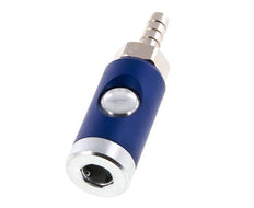 Enchufe de seguridad de acero templado DN 7,4 con botón pulsador Pilar para manguera de 8 mm