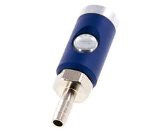 Enchufe de seguridad de acero templado DN 7,4 con botón pulsador Pilar para manguera de 8 mm