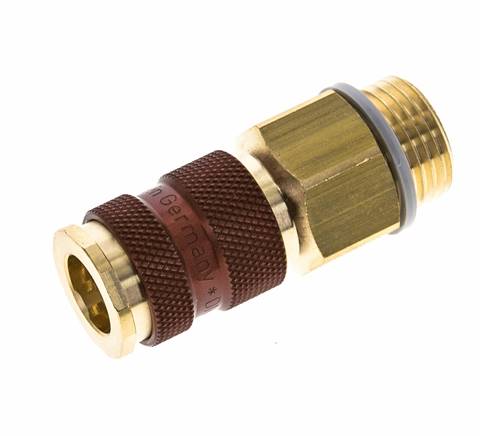 Acoplamiento de aire de latón DN 7.2 (Euro) con codificación marrón Enchufe G 1/2 pulgada Macho