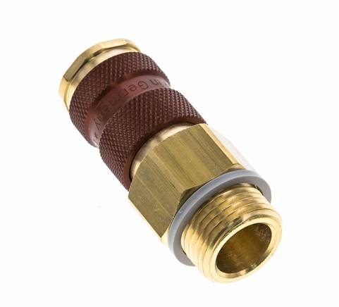 Acoplamiento de aire de latón DN 7.2 (Euro) con codificación marrón Enchufe G 1/2 pulgada Macho
