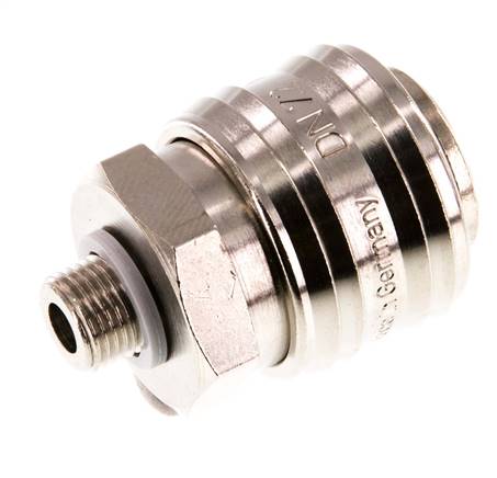 Latón niquelado DN 7.2 (Euro) Acoplamiento de aire Enchufe G 1/8 pulg Macho