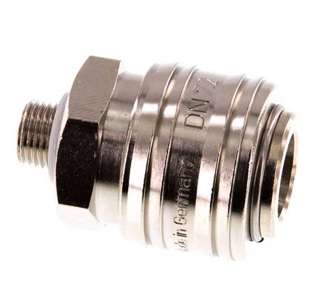 Latón niquelado DN 7.2 (Euro) Acoplamiento de aire Enchufe G 1/8 pulg Macho