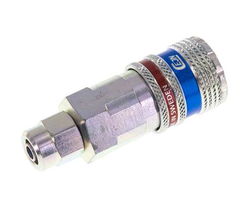 Acero/latón DN 7.6 (7.2 Euro) Acoplamiento de seguridad para aire Enchufe 5x8 mm (streamline) Tuerca de unión