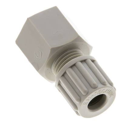 Racor de compresión recto de PP 8x6 mm y G3/8'' con rosca hembra 10 bar