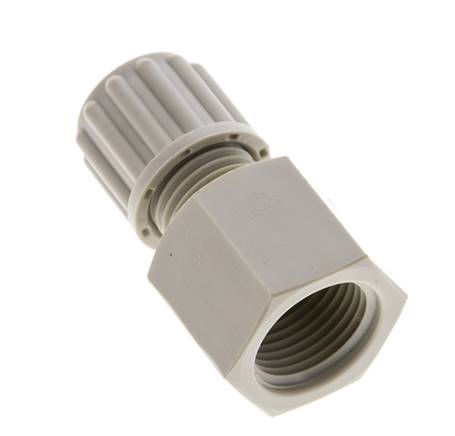 Racor de compresión recto de PP 8x6 mm y G3/8'' con rosca hembra 10 bar