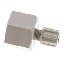 Accesorio de compresión recto de PP de 6x4 mm y G1/2'' con rosca hembra 10 bar
