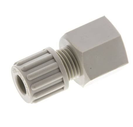 Racor de compresión recto de PP 8x6 mm y G3/8'' con rosca hembra 10 bar