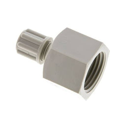 Accesorio de compresión recto de PP de 6x4 mm y G1/2'' con rosca hembra 10 bar