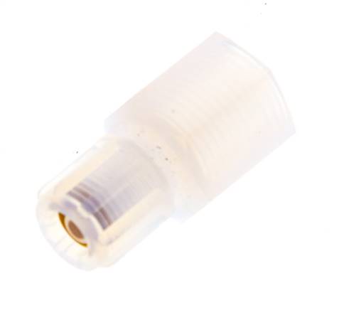 Accesorio de corte recto PFA de 6x4 mm y G1/4'' con roscas hembra 10 bar