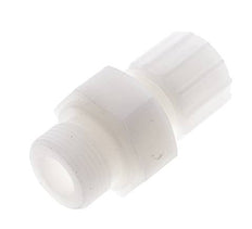 Racor de compresión recto 15x9mm y G3/4'' PVDF con rosca macho 10 bar PVC y PA