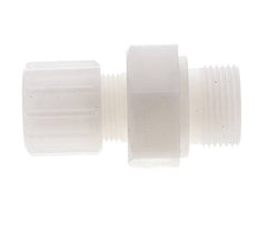 Racor de compresión recto 15x9mm y G3/4'' PVDF con rosca macho 10 bar PVC y PA