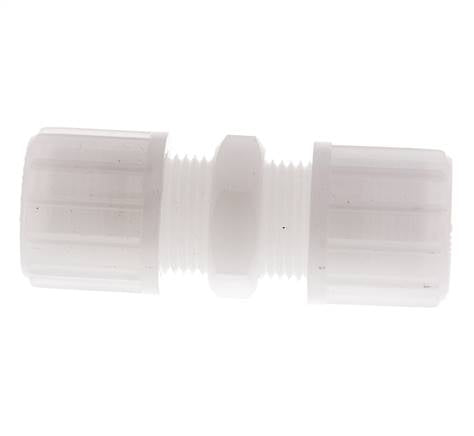 Racor de compresión recto de PVDF de 14x12 mm 10 bar