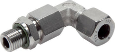Accesorio de compresión en codo de acero inoxidable 8L y M12x1,5 con rosca macho 315 bar ajustable ISO 8434-1