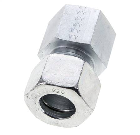20S y M27x2 Racor de corte recto de acero galvanizado con rosca hembra 400 bar ISO 8434-1