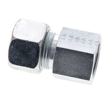 20S y M27x2 Racor de corte recto de acero galvanizado con rosca hembra 400 bar ISO 8434-1
